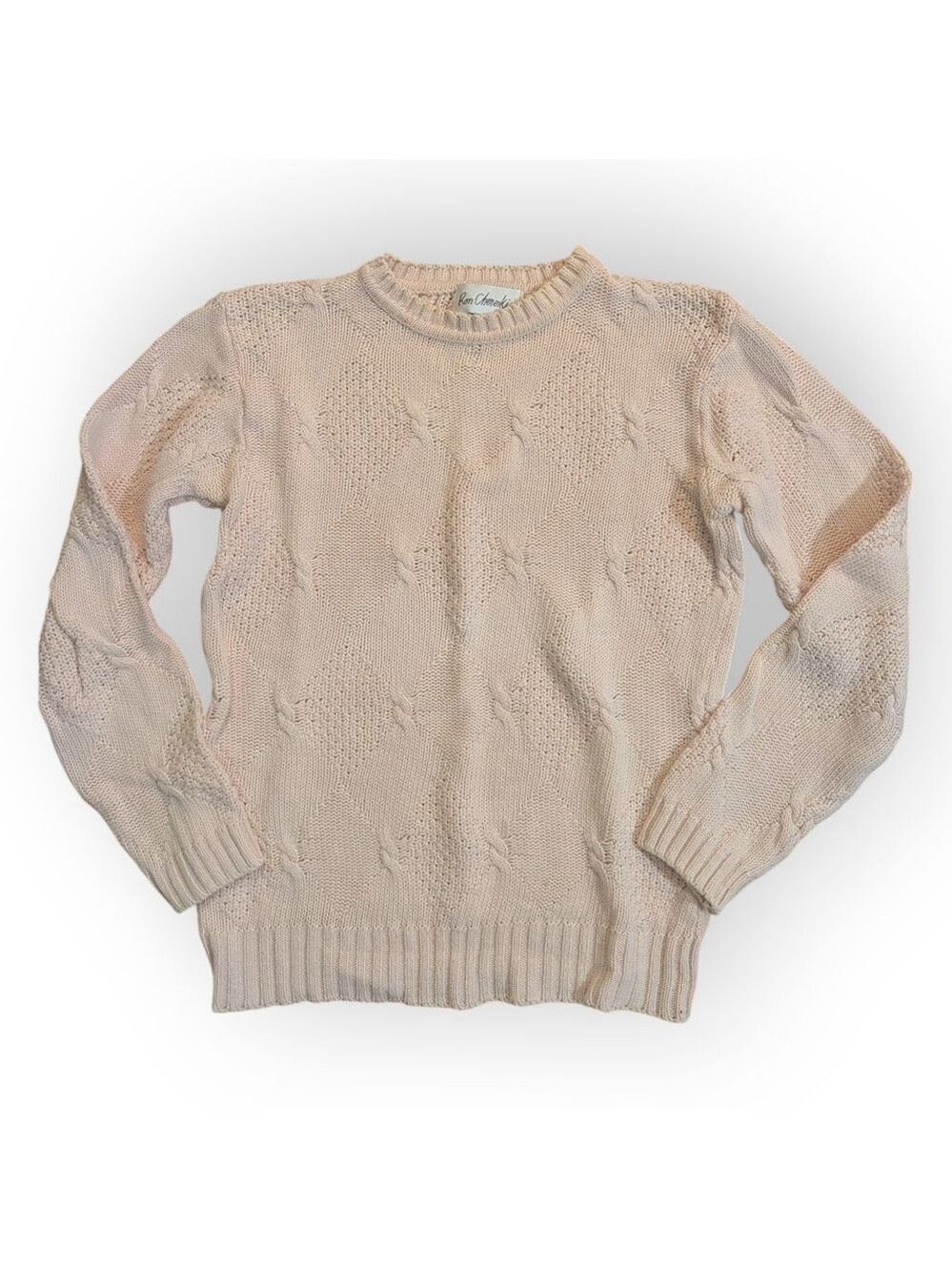 Ron Chereskin Pink Linen Cotton Sweater Small